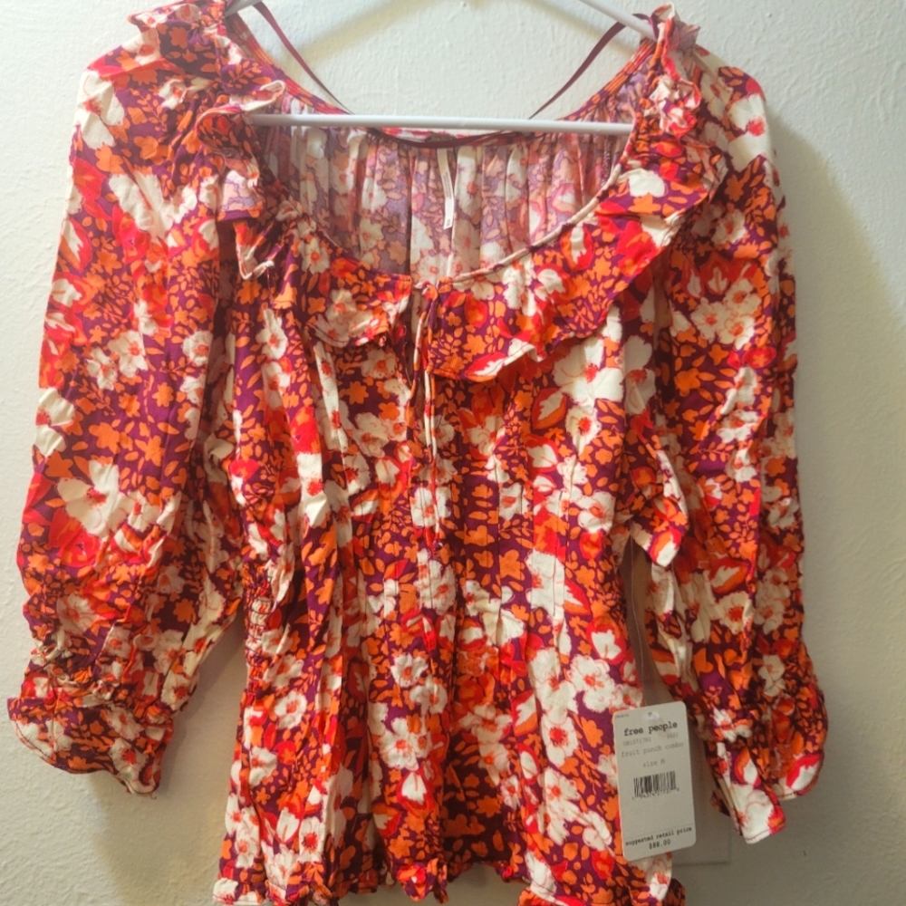 NWT Free People Floral Blouse